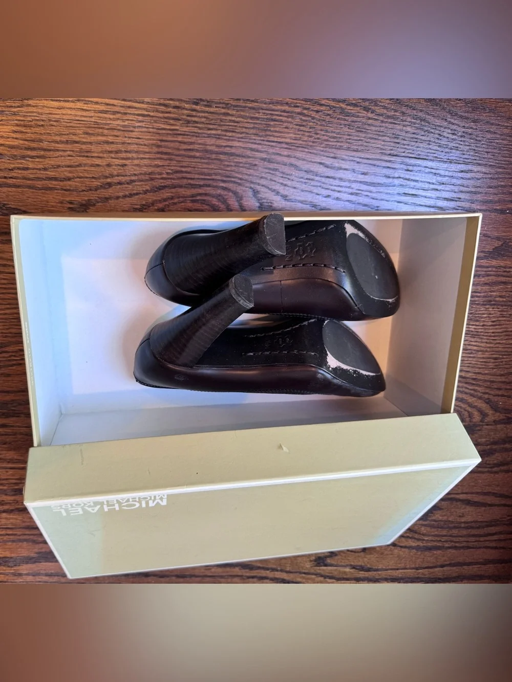 Michael Kors Dark Brown Leather Round-Toe Pumps - 3.5 Inch Heel